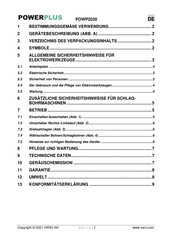Powerplus POWP2030 Bedienungsanleitung