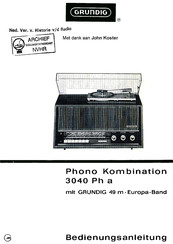 Grundig 3040 Ph a Bedienungsanleitung