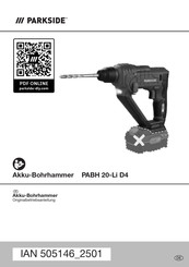 Parkside PABH 20-Li D4 Originalbetriebsanleitung