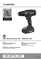 Parkside PABS 20-Li G8 Originalbetriebsanleitung