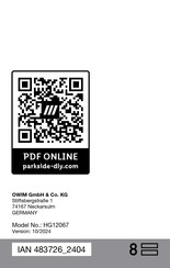 Parkside PAPS 204 B1 Bedienungs- Und Sicherheitshinweise