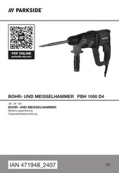 Parkside PBH 1050 D4 Bedienungsanleitung/Originalbetriebsanleitung