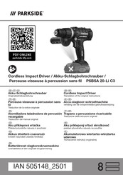 Parkside PSBSA 20-Li C3 Originalbetriebsanleitung