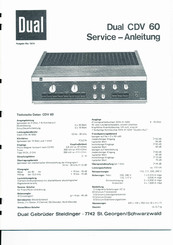Dual CDV 60 Serviceanleitung