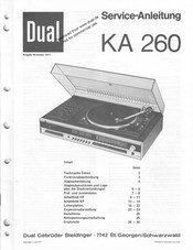 Dual KA 260 Serviceanleitung
