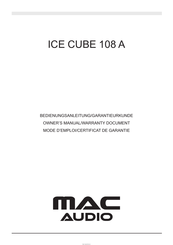 Mac Audio ICE CUBE 108 A Bedienungsanleitung/Garantiekunde