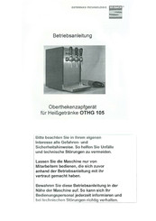 Selbach OTHG 105 Betriebsanleitung