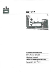 Adler 167 Gebrauchsanleitung