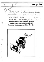 Agria 400 Anbauanweisung