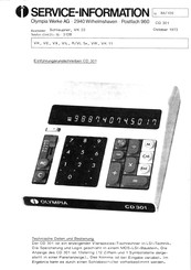 Olympia CD 301 Serviceinformation