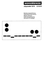 Nordmende citycorder 1074 Bedienungsanleitung