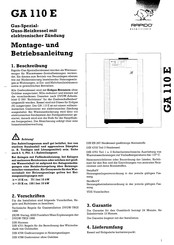 Rapido GA 110 E Montage- Und Betriebsanleitung