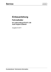 Audi Genuine Accessories 8T0.071.128 Installationsanleitung