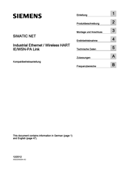 Siemens SIMATIC NET IE/WSN-PA Link Kurzanleitung