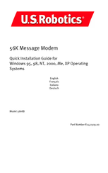 U.S. Robotics 56K MESSAGE MODEM - QUICK INSTALLATION GUIDE FOR WINDOWS Schnellinstallationsanleitung