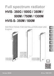 Harvia VitaMy HVIS-350G Installations- Und Gebrauchsanleitung