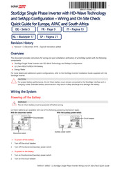 Solaredge StorEdge SE5000H-O4 Kurzanleitung