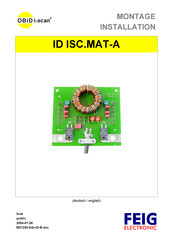 Feig Electronic OBID i-scan ID ISC.MAT-A Installation