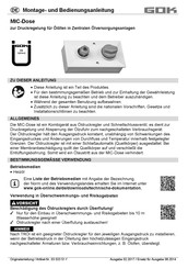 Gok MIC Montage- Und Betriebsanleitung