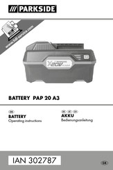 Parkside PAP 20 A3 Bedienungsanleitung