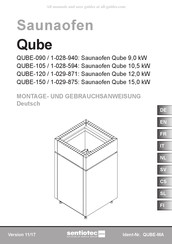 Harvia QUBE-090 Installations- Und Gebrauchsanleitung