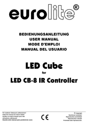 EuroLite LED Cube LED for CB-8 IR Controller Benutzerhandbuch