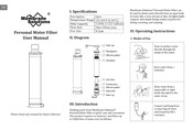 Membrane Solutions Personal Water Filter Benutzerhandbuch