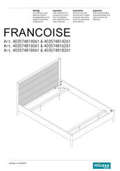 Micasa FRANCOISE 403574814061 Bedienungsanleitung