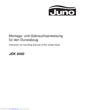 Juno JDK8460E Anleitung Für Montage Und Gebrauch