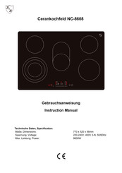 K&H NC-8608 Bedienungsanleitung