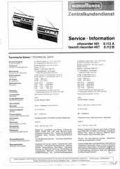 Nordmende citycorder 481 Serviceinformation