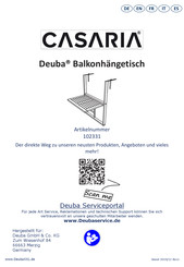 Casaria Deuba 102331 Anweisungen