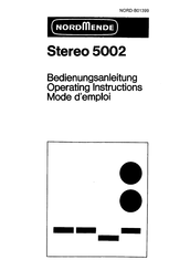 Nordmende Stereo 5002 Bedienungsanleitung