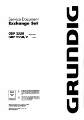 Grundig GDP 2550 Serviceanleitung