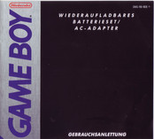 Nintendo Game Boy Gebrauchsanleitung
