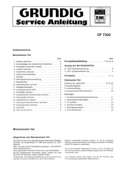 Grundig CF 7300 Serviceanleitung