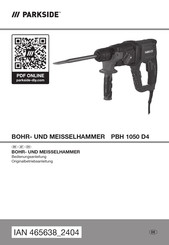 Parkside PBH 1050 D4 Bedienungsanleitung Und Originalbetriebsanleitung