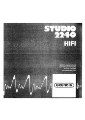 Grundig Studio 2240 Hifi Bedienungsanleitung