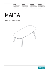 Micasa MAIRA Bedienungsanleitung