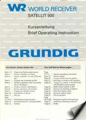 Grundig SATELLIT 500 Kurzanleitung