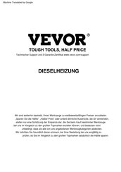 VEVOR CY-5002 Originalanleitung
