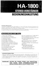 Hitachi HA-1800 Bedienungsanleitung