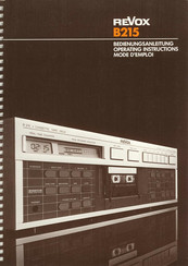 Revox B215 series Bedienungsanleitung