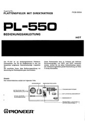 Pioneer PL-550 Bedienungsanleitung