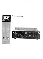 Dynacord A 2002 Bedienungsanleitung