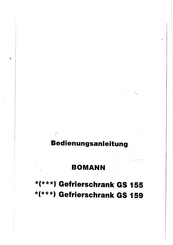 BOMANN GS 155 Bedienungsanleitung