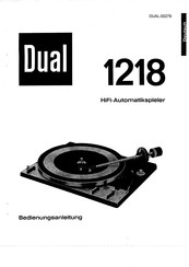 Dual 1218 Bedienungsanleitung