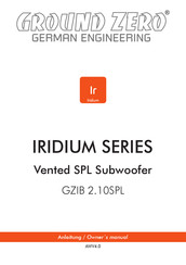 Ground Zero IRIDIUM-Serie Anleitung