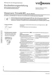 Viessmann Trimatik-MC Kurzbedienungsanleitung