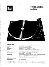 Dual 1210 Serviceanleitung